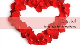  Presentation with white rose - Slide deck with beautiful heart of red rose background and a coral colored foreground