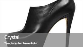  Presentation with pump - Presentation having beautiful high heels platform pump background and a gray colored foreground