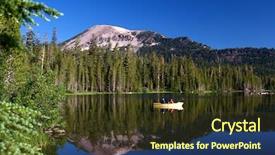  Presentation with mountain lake - Colorful theme enhanced with mammoth - beautiful high mountain alpine lake backdrop and a tawny brown colored foreground