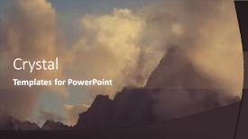  Presentation with mountain - Audience pleasing theme consisting of beautiful-high-mountain-in-pamir backdrop and a coral colored foreground