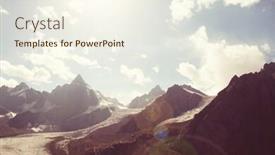  Presentation with mountain - Theme consisting of beautiful-high-mountain-in-pamir background and a sky blue colored foreground