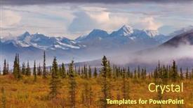  Presentation with states - Presentation design with beautiful-high-mountains-in-alaska background and a tawny brown colored foreground