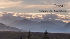  Presentation with states - PPT theme having beautiful-high-mountains-in-alaska background and a mint green colored foreground