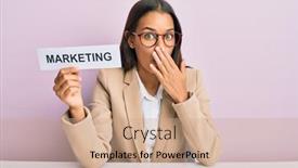  Presentation with beautiful hispanic woman - Presentation with beautiful-hispanic-business-woman-holding background and a coral colored foreground