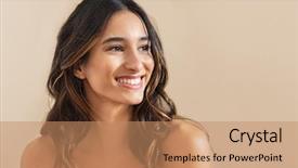  Presentation with beautiful hispanic woman - Beautiful PPT layouts featuring beautiful hispanic girl waiting spa backdrop and a coral colored foreground