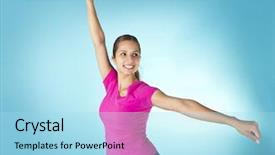  Presentation with black women beautiful woman - Presentation design featuring beautiful hispanic woman aerobic workout background and a  colored foreground