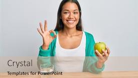  Presentation with drinking glass - Slides with beautiful-hispanic-woman-drinking-glass background and a lemonade colored foreground