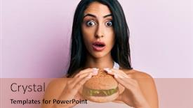  Presentation with beautiful hispanic woman - Theme featuring beautiful-hispanic-woman-eating background and a coral colored foreground