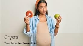  Presentation with baby food - Audience pleasing theme consisting of beautiful-hispanic-woman-expecting backdrop and a soft green colored foreground