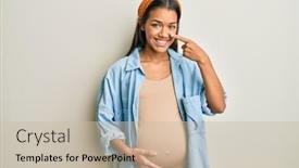  Presentation with hispanic pregnant - Colorful slide deck enhanced with beautiful-hispanic-woman-expecting backdrop and a soft green colored foreground