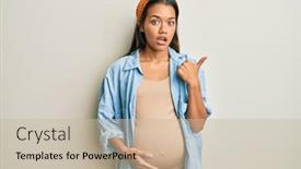  Presentation with beautiful hispanic woman - Amazing slide deck having beautiful-hispanic-woman-expecting backdrop and a soft green colored foreground