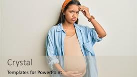  Presentation with hispanic pregnant - Audience pleasing theme consisting of beautiful-hispanic-woman-expecting backdrop and a soft green colored foreground