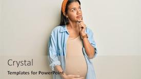  Presentation with hispanic pregnant - Audience pleasing PPT theme consisting of beautiful-hispanic-woman-expecting backdrop and a soft green colored foreground