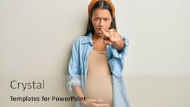  Presentation with hispanic pregnant - Cool new slide deck with beautiful-hispanic-woman-expecting backdrop and a soft green colored foreground