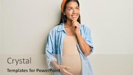  Presentation with hispanic pregnant - PPT theme enhanced with beautiful-hispanic-woman-expecting background and a mint green colored foreground