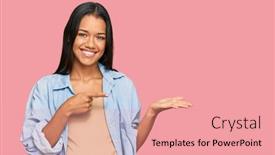  Presentation with hispanic pregnant - Beautiful PPT theme featuring beautiful-hispanic-woman-expecting backdrop and a coral colored foreground