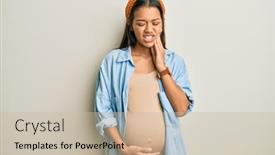  Presentation with dental - Amazing slides having beautiful-hispanic-woman-expecting backdrop and a soft green colored foreground