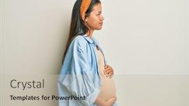  Presentation with baby smile - Theme consisting of beautiful-hispanic-woman-expecting background and a soft green colored foreground