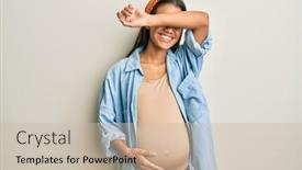  Presentation with hispanic pregnant - Colorful slide set enhanced with beautiful-hispanic-woman-expecting backdrop and a soft green colored foreground