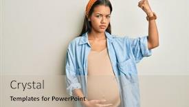 Presentation with hispanic pregnant - Cool new PPT theme with beautiful-hispanic-woman-expecting backdrop and a soft green colored foreground