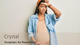  Presentation with hispanic pregnant - Slides enhanced with beautiful-hispanic-woman-expecting background and a soft green colored foreground