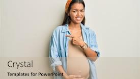  Presentation with hispanic pregnant - Slide set consisting of beautiful-hispanic-woman-expecting background and a mint green colored foreground