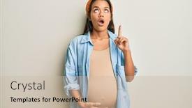  Presentation with hispanic pregnant - Beautiful slide deck featuring beautiful-hispanic-woman-expecting backdrop and a soft green colored foreground