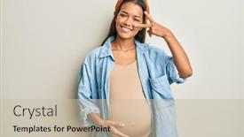  Presentation with hispanic pregnant - PPT theme with beautiful-hispanic-woman-expecting background and a soft green colored foreground