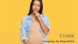  Presentation with hispanic pregnant - Colorful slide deck enhanced with beautiful-hispanic-woman-expecting backdrop and a yellow colored foreground