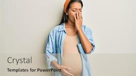  Presentation with beautiful hispanic woman - Cool new PPT theme with beautiful-hispanic-woman-expecting backdrop and a soft green colored foreground