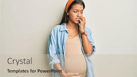  Presentation with hispanic pregnant - Audience pleasing slide set consisting of beautiful-hispanic-woman-expecting backdrop and a soft green colored foreground