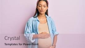  Presentation with hispanic pregnant - Slide deck enhanced with beautiful-hispanic-woman-expecting background and a soft green colored foreground