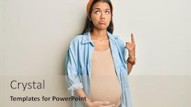  Presentation with hispanic pregnant - Slide deck enhanced with beautiful-hispanic-woman-expecting background and a soft green colored foreground