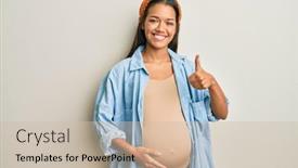  Presentation with hispanic pregnant - Colorful slide set enhanced with beautiful-hispanic-woman-expecting backdrop and a soft green colored foreground