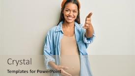  Presentation with hispanic pregnant - Beautiful slide set featuring beautiful-hispanic-woman-expecting backdrop and a mint green colored foreground