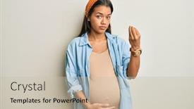  Presentation with beautiful hispanic woman - Beautiful theme featuring beautiful-hispanic-woman-expecting backdrop and a soft green colored foreground