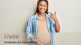 Presentation with hispanic pregnant - Presentation enhanced with beautiful-hispanic-woman-expecting background and a soft green colored foreground