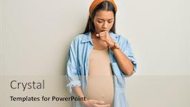  Presentation with hispanic pregnant - Beautiful PPT layouts featuring beautiful-hispanic-woman-expecting backdrop and a soft green colored foreground
