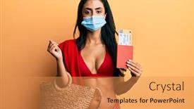  Presentation with beautiful hispanic woman - Amazing PPT theme having beautiful-hispanic-woman-going backdrop and a gold colored foreground