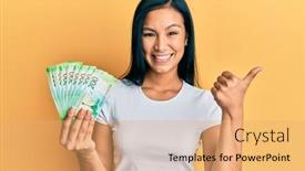  Presentation with russian - Presentation featuring beautiful-hispanic-woman-holding-200 background and a coral colored foreground