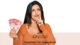  Presentation with israel - Presentation design consisting of beautiful-hispanic-woman-holding-20 background and a coral colored foreground