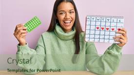  Presentation with beautiful hispanic woman - Amazing slide deck having beautiful-hispanic-woman-holding-birth backdrop and a mint green colored foreground