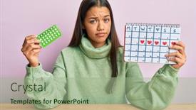  Presentation with beautiful hispanic woman - Amazing slides having beautiful-hispanic-woman-holding-birth backdrop and a mint green colored foreground