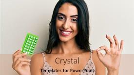  Presentation with beautiful hispanic woman - Presentation design with beautiful-hispanic-woman-holding-birth background and a coral colored foreground