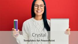  Presentation with beautiful hispanic woman - Amazing PPT layouts having beautiful-hispanic-woman-holding-canvas backdrop and a light gray colored foreground