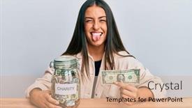  Presentation with beautiful hispanic woman - Cool new theme with beautiful-hispanic-woman-holding-charity backdrop and a coral colored foreground