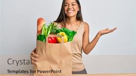  Presentation with beautiful hispanic woman - Presentation design consisting of beautiful-hispanic-woman-holding-paper background and a coral colored foreground
