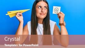  Presentation with beautiful hispanic woman - PPT layouts consisting of beautiful-hispanic-woman-holding-paper background and a coral colored foreground