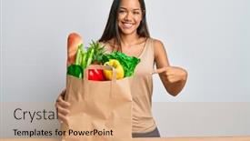  Presentation with beautiful hispanic woman - PPT theme consisting of beautiful-hispanic-woman-holding-paper background and a coral colored foreground