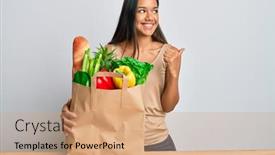  Presentation with beautiful hispanic woman - Audience pleasing slide deck consisting of beautiful-hispanic-woman-holding-paper backdrop and a coral colored foreground